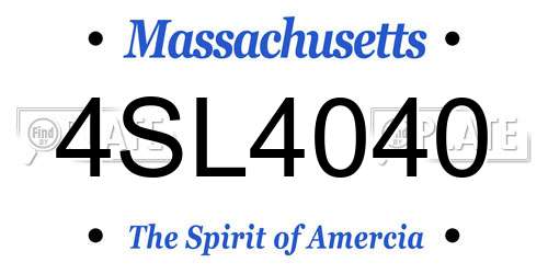 4SL4040 Massachusetts License Plate