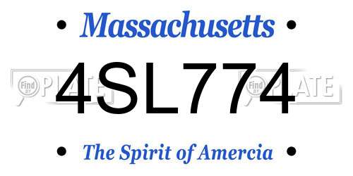 4SL774 Massachusetts License Plate