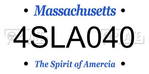 4SLA040 Massachusetts License Plate