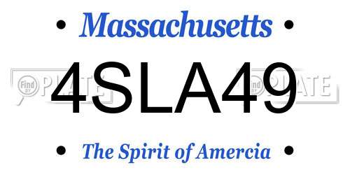 4SLA49 Massachusetts License Plate