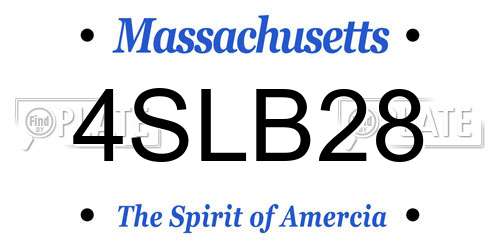 4SLB28 Massachusetts License Plate