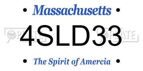 4SLD33 Massachusetts License Plate