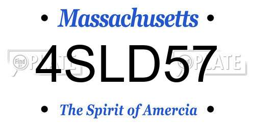 4SLD57 Massachusetts License Plate