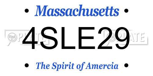 4SLE29 Massachusetts License Plate