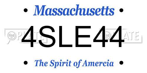 4SLE44 Massachusetts License Plate