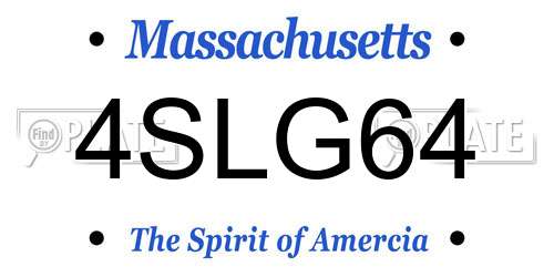 4SLG64 Massachusetts License Plate
