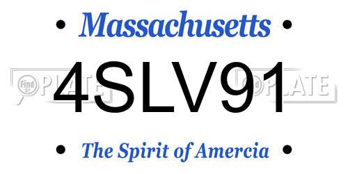 4SLV91 Massachusetts License Plate