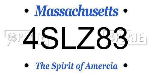 4SLZ83 Massachusetts License Plate
