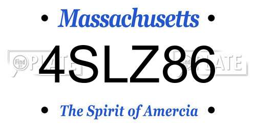 4SLZ86 Massachusetts License Plate