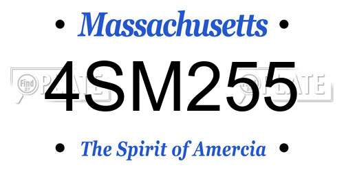 4SM255 Massachusetts License Plate