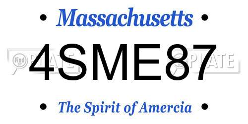 4SME87 Massachusetts License Plate