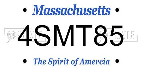 4SMT85 Massachusetts License Plate