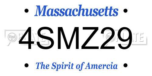 4SMZ29 Massachusetts License Plate