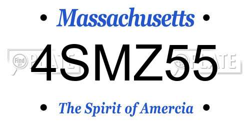 4SMZ55 Massachusetts License Plate