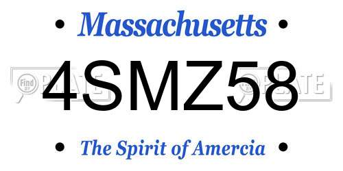 4SMZ58 Massachusetts License Plate