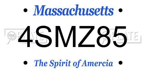 4SMZ85 Massachusetts License Plate