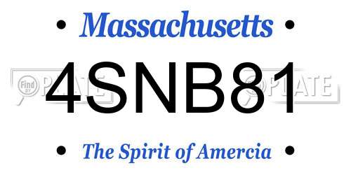 4SNB81 Massachusetts License Plate