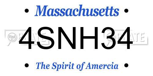 4SNH34 Massachusetts License Plate