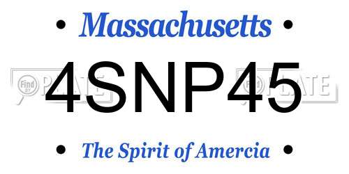 4SNP45 Massachusetts License Plate