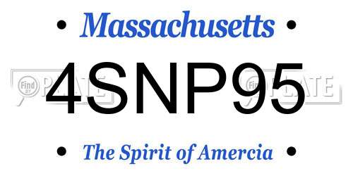 4SNP95 Massachusetts License Plate
