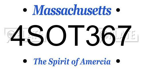 4SOT367 Massachusetts License Plate