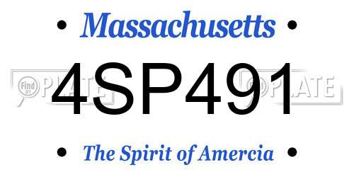 4SP491 Massachusetts License Plate