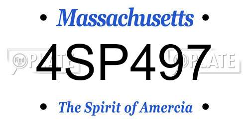 4SP497 Massachusetts License Plate