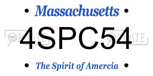 4SPC54 Massachusetts License Plate