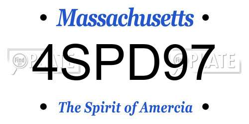 4SPD97 Massachusetts License Plate