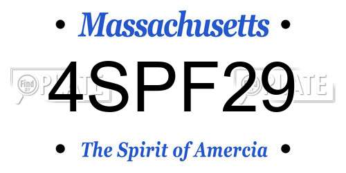 4SPF29 Massachusetts License Plate