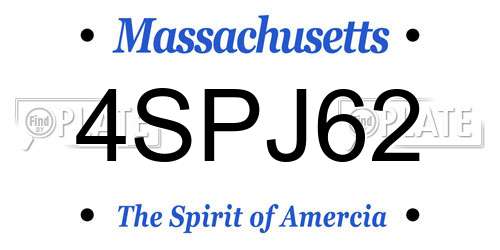 4SPJ62 Massachusetts License Plate