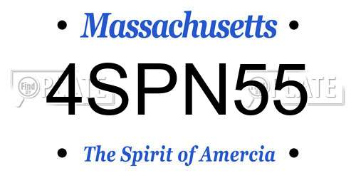 4SPN55 Massachusetts License Plate