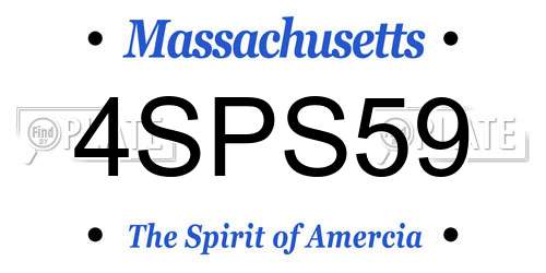 4SPS59 Massachusetts License Plate