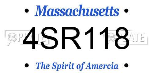 4SR118 Massachusetts License Plate