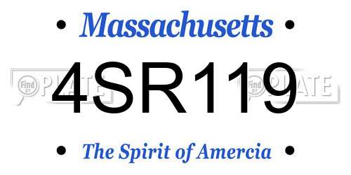 4SR119 Massachusetts License Plate