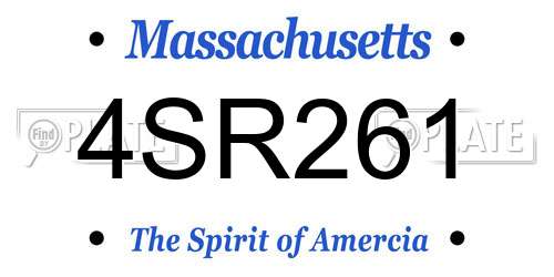 4SR261 Massachusetts License Plate