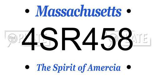 4SR458 Massachusetts License Plate