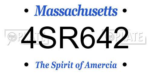 4SR642 Massachusetts License Plate