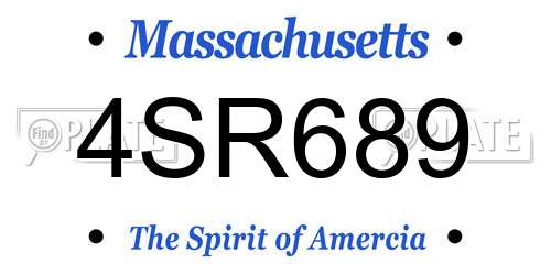 4SR689 Massachusetts License Plate