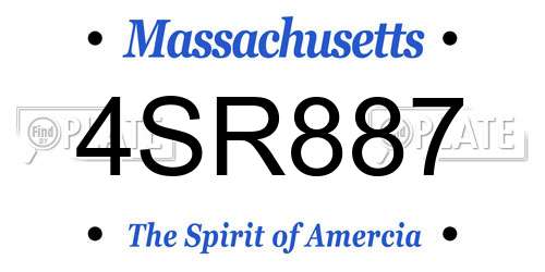 4SR887 Massachusetts License Plate