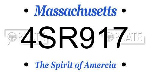 4SR917 Massachusetts License Plate
