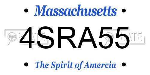 4SRA55 Massachusetts License Plate