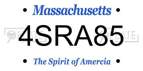 4SRA85 Massachusetts License Plate
