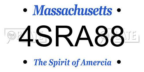 4SRA88 Massachusetts License Plate