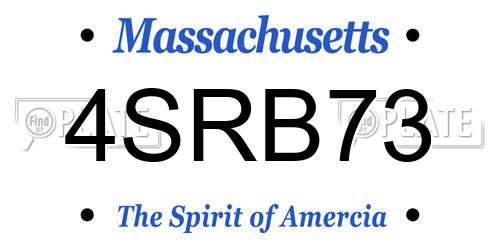 4SRB73 Massachusetts License Plate