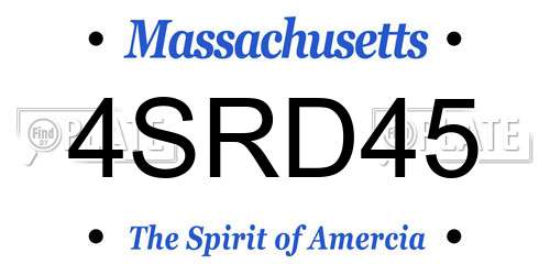 4SRD45 Massachusetts License Plate