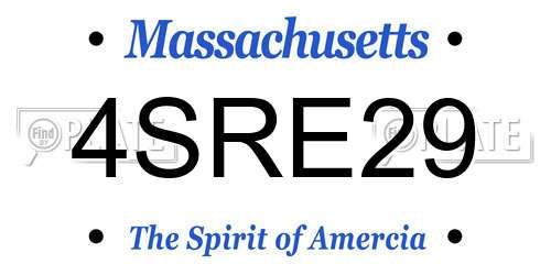 4SRE29 Massachusetts License Plate