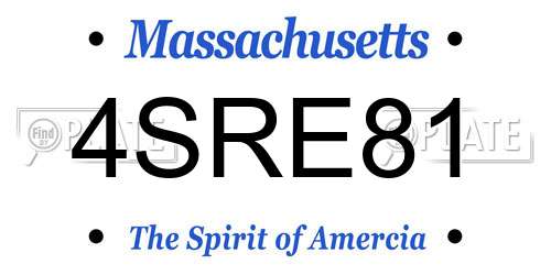 4SRE81 Massachusetts License Plate
