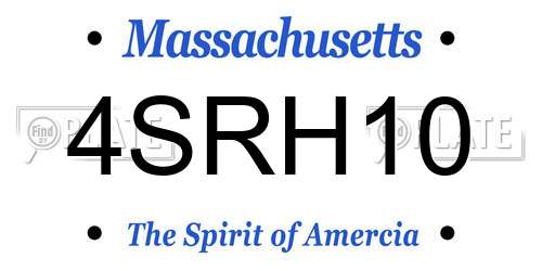4SRH10 Massachusetts License Plate