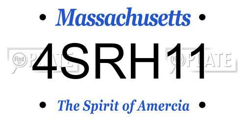 4SRH11 Massachusetts License Plate